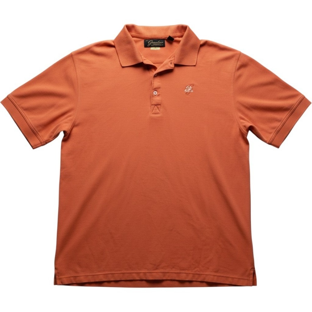Greg Norman Polo Shirt Mens XL Orange The Greenbrier Collection Play Dry Logo